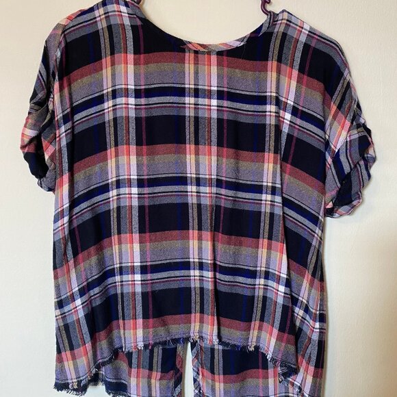 Anthropologie Cloth & Stone Mallory Plaid Blouse (Size: S) EUC - Picture 8 of 12